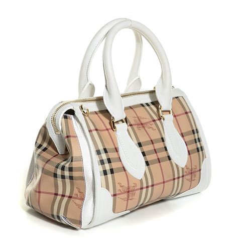 BURBERRY Haymarket Check Small Gladstone White